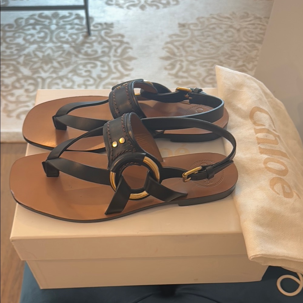 Chloe Black and Brown Sandals - Picture 5 of 5
